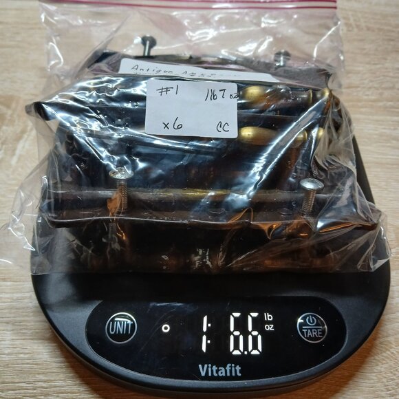 Vintage 1970s Amerock Brass Drawer Handles Pulls with Backplates 6 sets/pc #1CC - Picture 8 of 8